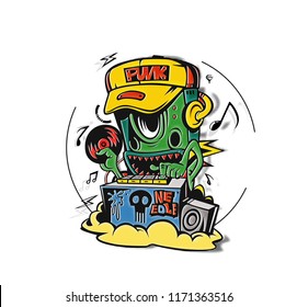 Robot party concept design for t-shirt print, vector illustration.