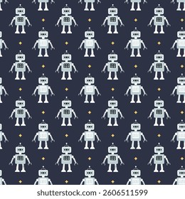 Robot pattern background vector illustration