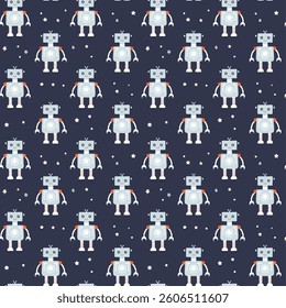 Robot pattern background vector illustration