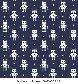 Robot pattern background vector illustration