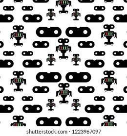 Robot pattern. White background. Modern vector illustration.