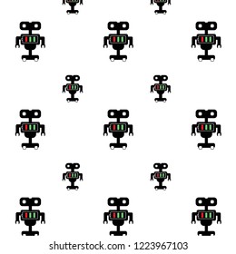 Robot pattern. White background. Modern vector illustration.