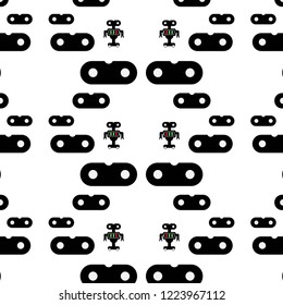 Robot pattern. White background. Modern vector illustration.