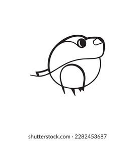 A robot penguin vector line art for color page.