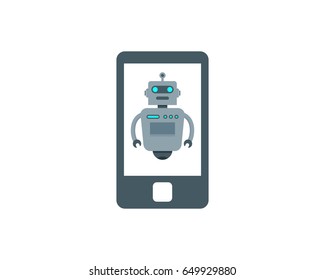 Robot Phone Icon Logo Design Element