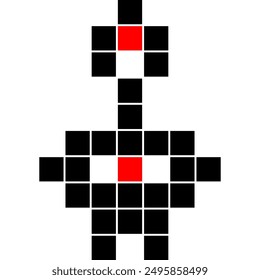 robot pixel image in vector
