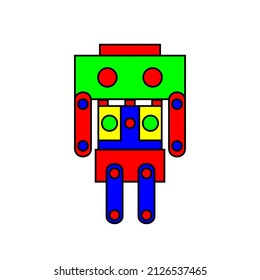 robot pixel nft metaverse simple design vector icon illustration