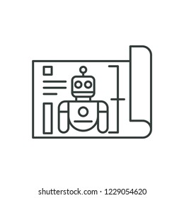 Robot plan icon. Blueprint symbol modern, simple, vector, icon for website design, mobile app, ui. Vector Illustration