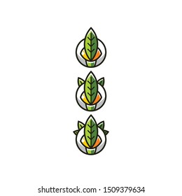 robot plant leaf logo icon vector