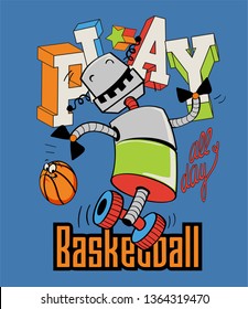 Robot Playing Basketball