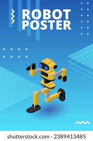 Roboter-Poster für Druck und Design. Vektorgrafik.