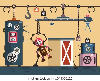 Robot Production in Factory Vector Design