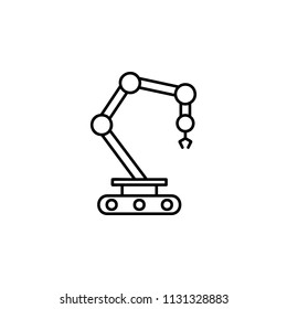 robot in production icon. Element of automation icon for mobile concept and web apps. Thin line robot in production icon can be used for web and mobile. Premium icon