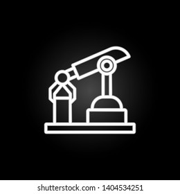 robot in production neon icon. Elements of intelligence set. Simple icon for websites, web design, mobile app, info graphics