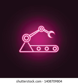 robot in production neon icon. Elements of web set. Simple icon for websites, web design, mobile app, info graphics
