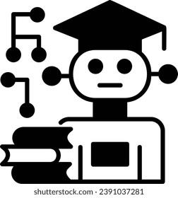 Robot Programming by Demonstration concept, robotic assemblies with flexible learning AI systems vector icon design, predictive modeling or adaptive control symbol, artificial intelligence sign