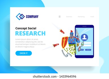 Robot protects the web site and viruses attacking him. Landing page template of security web site. Modern flat design concept of web page design for website and mobile website. Vector illustration.