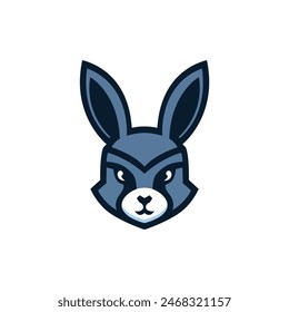 robot rabbit head technology logo vector illustration template design