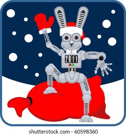 robot rabbit r2 stand new year