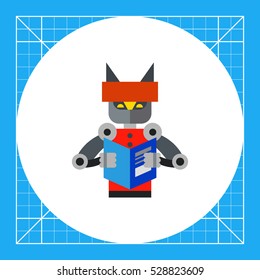 Robot Reading Book Icon