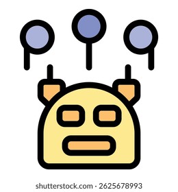 Robot receiving data through wireless signals, using antennas and sensors, ideal for technology and innovation projects