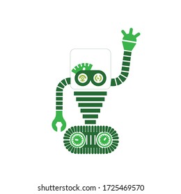 Reciclado de robots diseño moderno de estilo plano ilustración vectorial.
