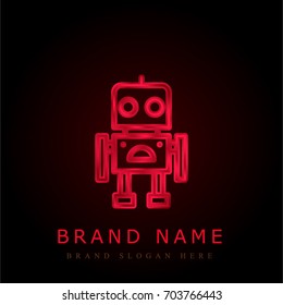 Robot red chromium metallic logo
