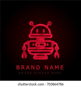 Robot red chromium metallic logo