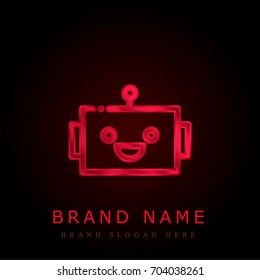 Robot red chromium metallic logo