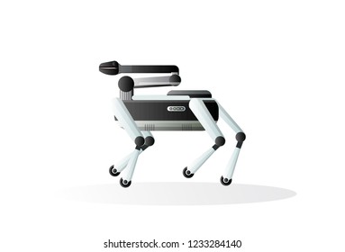 robot reindeer artificial intelligence concept deer futuristic technology flat isolated horizontal vector illustration