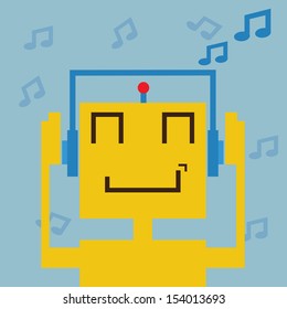 robot relax with music 