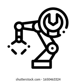 Robot Repair Icon Vector. Outline Robot Repair Sign. Isolated Contour Symbol Illustration