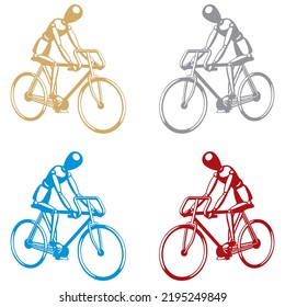Robot Va En Pie Por La Ilustración Del Vector De Bicicletas
