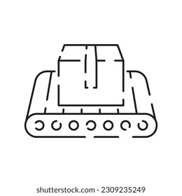 Robot or robotic icon such as arm, hand, production line, box packaging, automotive production, computer control and other product manufacturing, vector icon