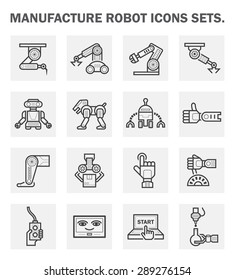 Robot And Robotic Icon Such As Hand, Arm, Leg, Pet, And Computer Control Vector Icon Set Design, Expand Line Icon.