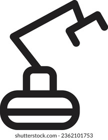 Icono de contorno de robot robótico Cobot