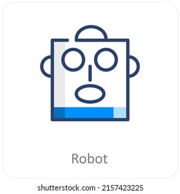 Robot And Robotics icon Concept