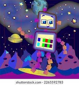 the robot runs on the surface of the planet