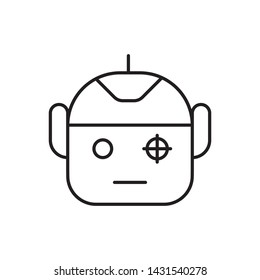 Robot, scanning, smart, security icon - Vector. Artificial intelligence