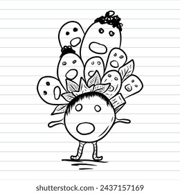 Robot scribble illustration, hand drawn robot doodle, hand drawn robot