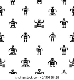 robot seamless pattern background icon.