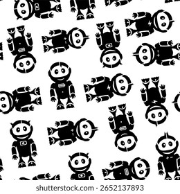 Robot textura transparente Fondo de pantalla blanco y negro
