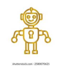 Robot Security Color gradient illustration vector icon which can easily modify or edit 