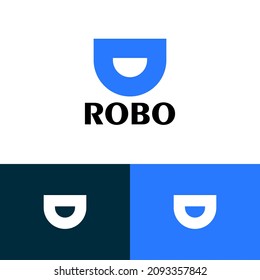 Robot security logo design concept. Safety logomark illustration. Can representing vpn, system, code, virtual.