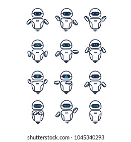 Robot Set. Robot Character, Mascot Illustration