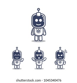 Robot set. Robot character, mascot illustration