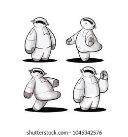 Robot set. Robot character, mascot illustration