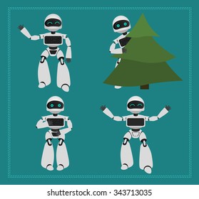 Robot set in different poses