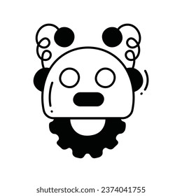 Robot setting doodle Icon Design illustration. Science and Technology Symbol on White background EPS 10 File