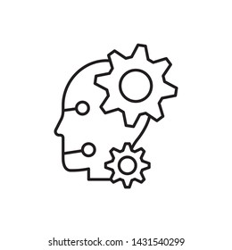 Robot, settings icon - Vector. Artificial intelligence